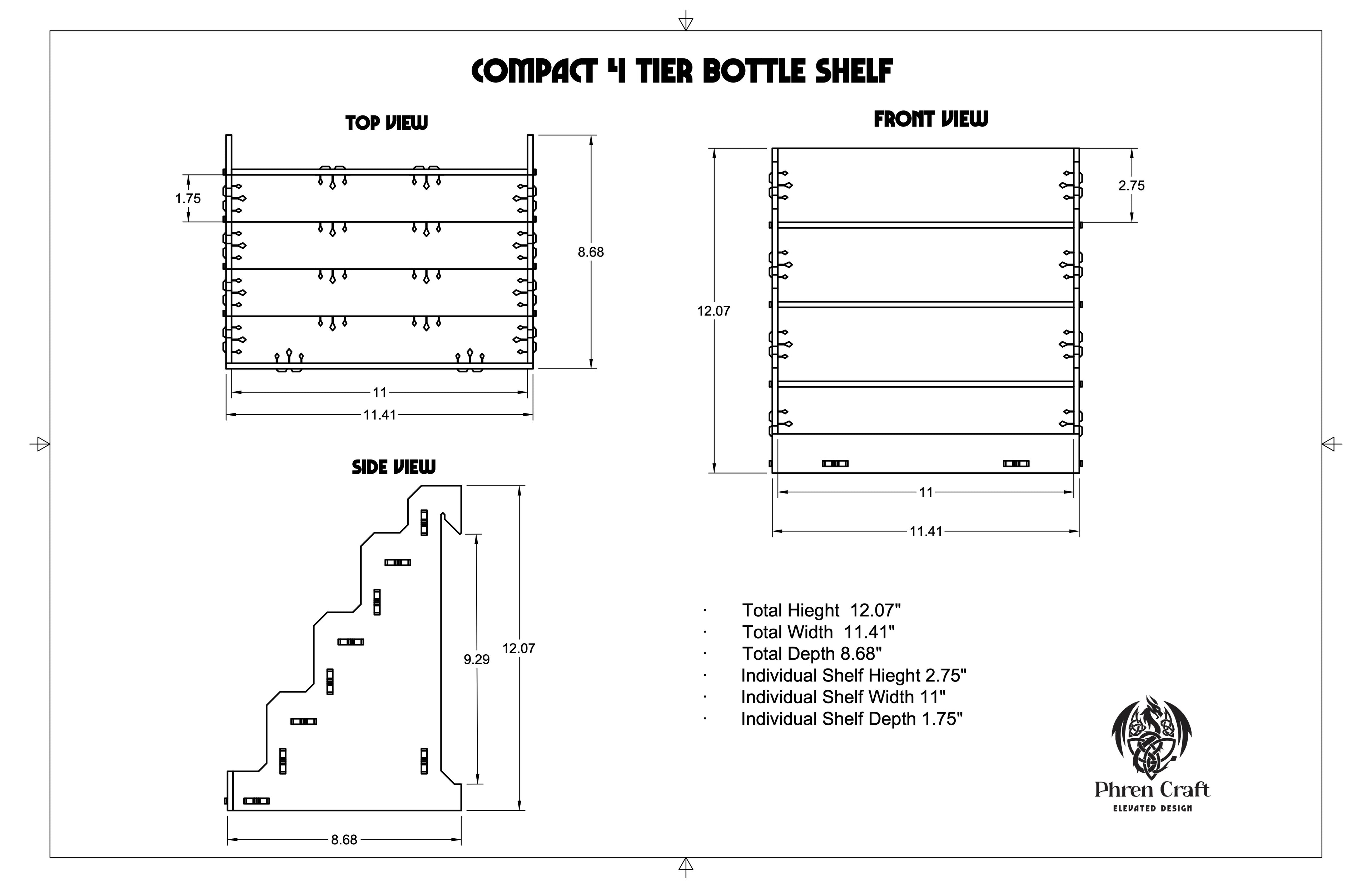 Compact 4 Tier Bottle Organizer