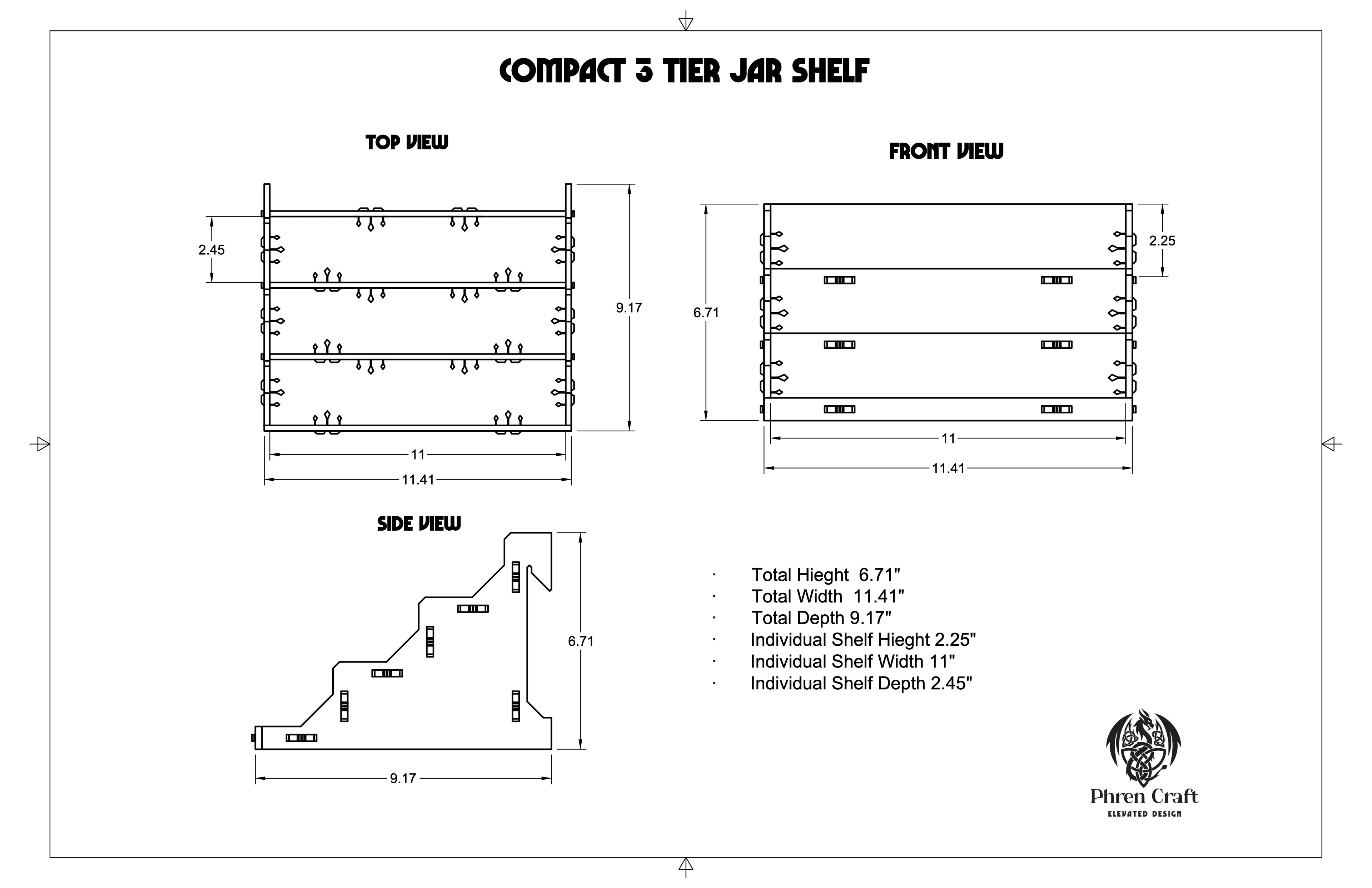 Compact 3 Tier Jar Organizer
